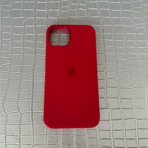 iPhone 12/13/14/15 apple red silicone MagSafe case